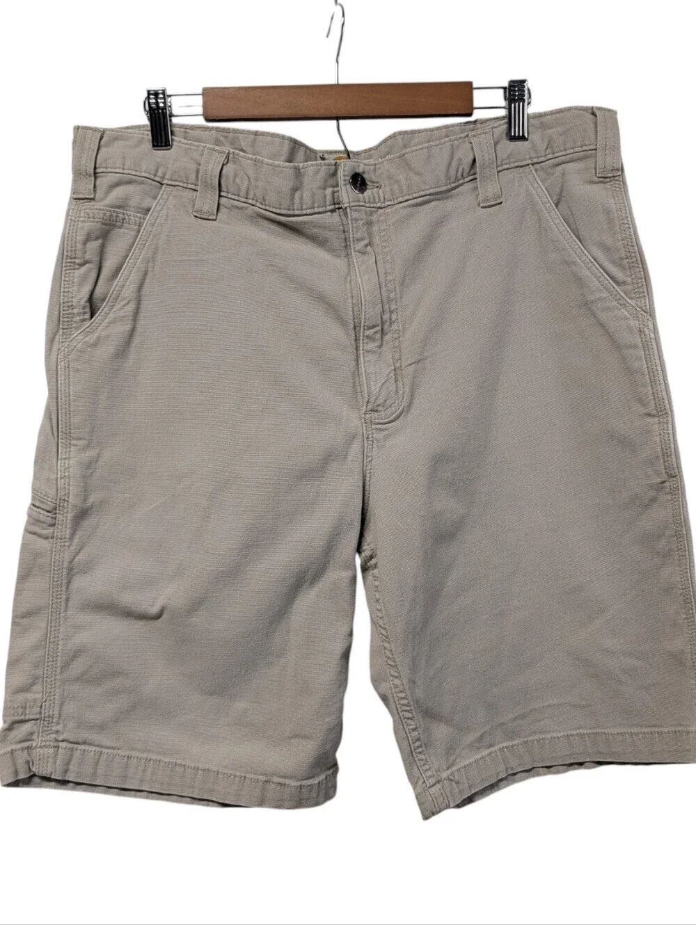 Carhartt Men's Relaxed Fit Khaki Cargo Shorts Size 38 Beige Work Utility